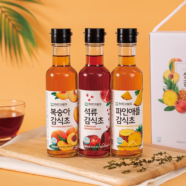 자연과발효 감식초 선물세트 180ml x 3개